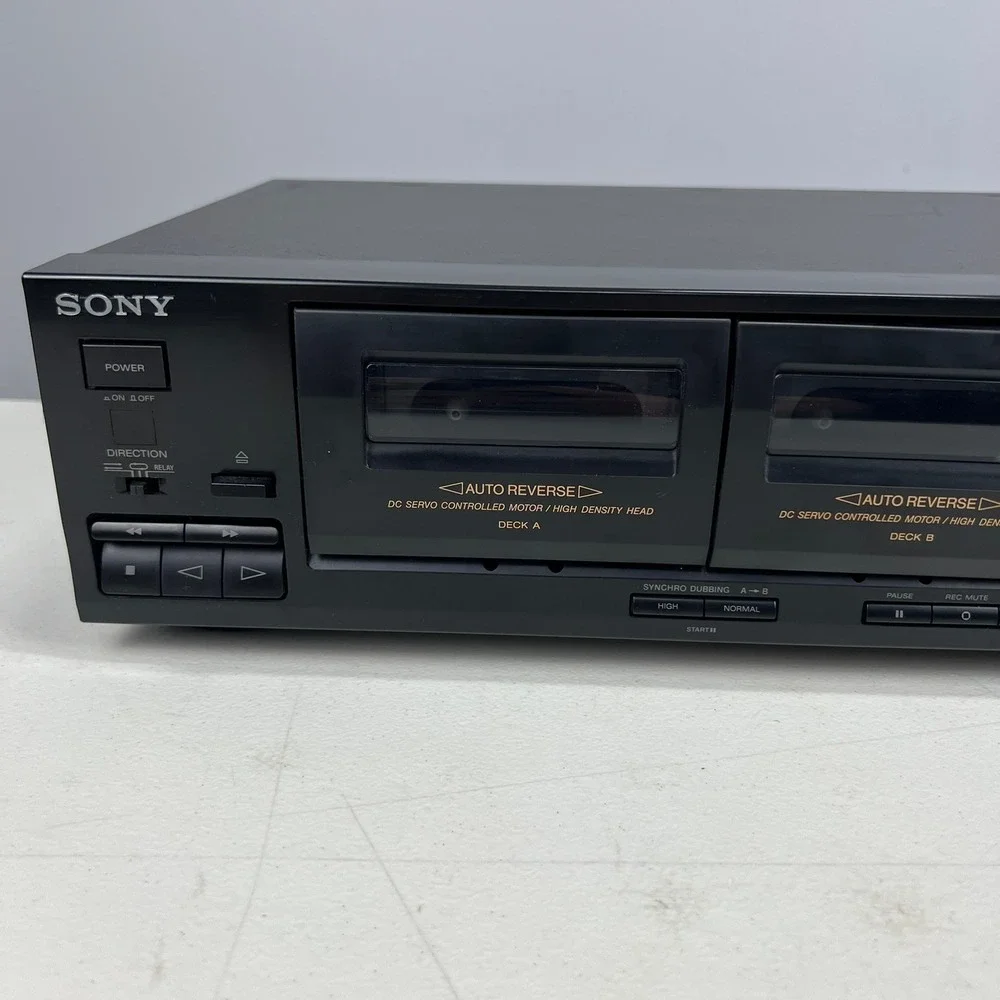 Sony TC-WR465 Stereo Double Cassette Deck Auto Reverse Dolby B C Black Tested